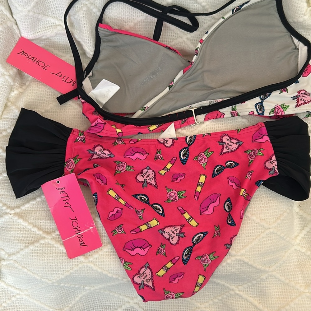 Betsey Johnson Pink and Black Swim Set - Picture 4 of 7